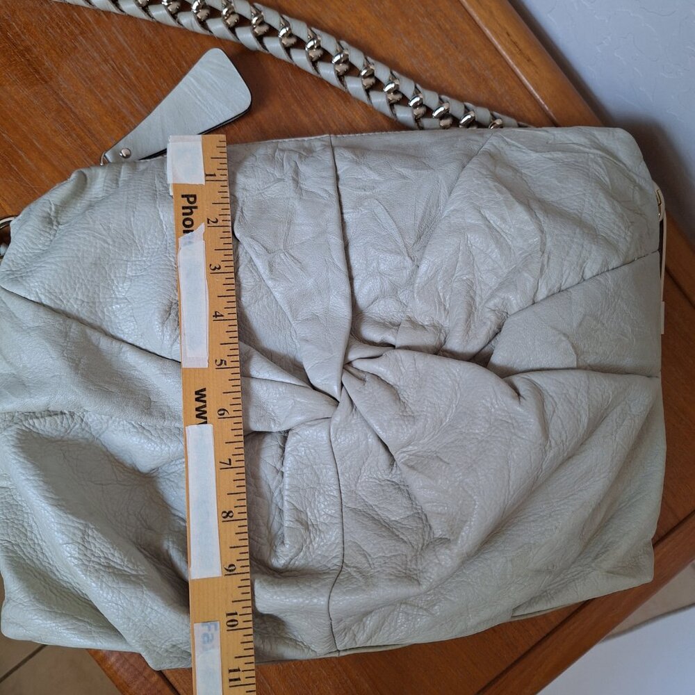 Guess Y2K Leather Chain Hobo Slouchy Shoulder Bag Studded Ruched Metal Bold Edgy - Picture 11 of 16